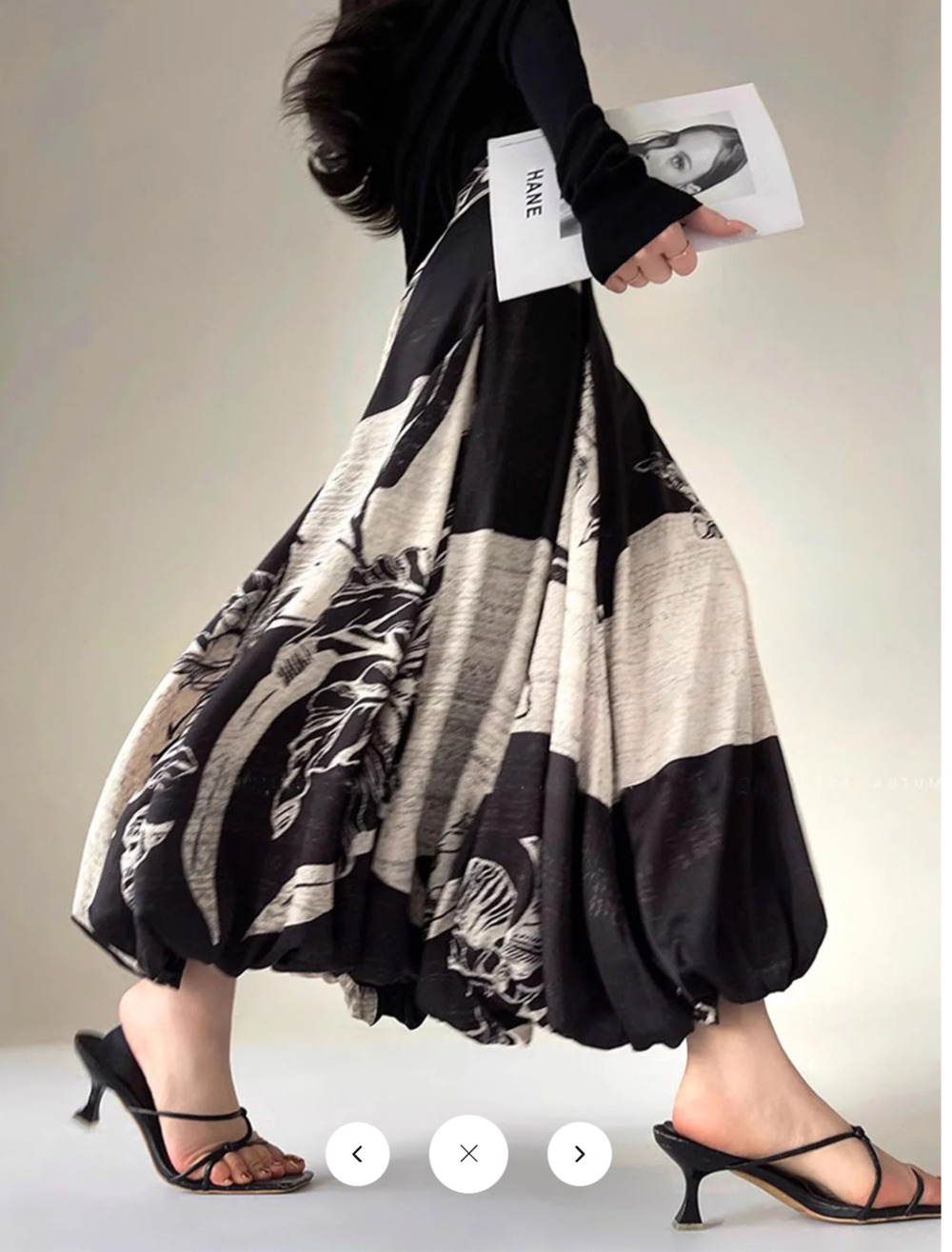 NWT  Commense Bud Waist Side-Zipper Midi Skirt Sz L